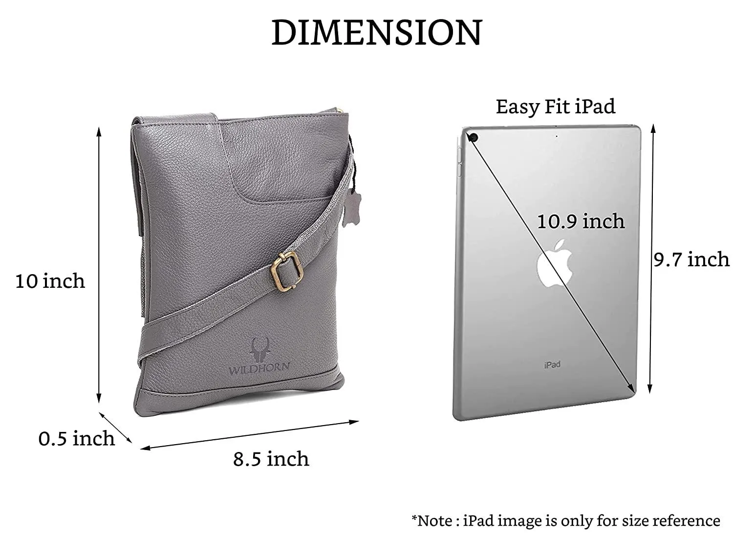 WILDHORN® Leather 8.5 inch Sling Messenger Bag for Men I Multipurpose Crossbody Bag I Travel Bag with Adjustable Strap I Utility Bag I DIMENSION : L-8.5 inch W-0.5 inch H-10.3 inch (Tan Nappa)