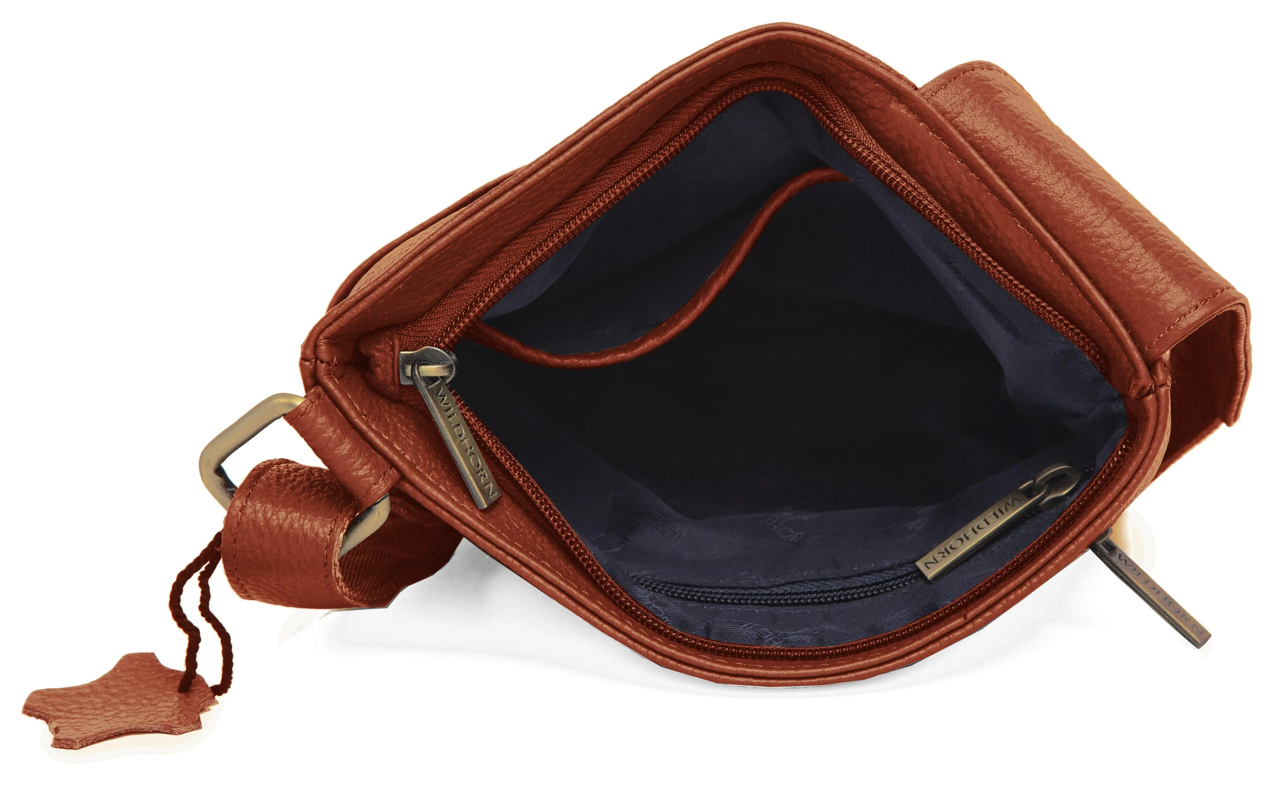 WILDHORN® Leather 8.5 inch Sling Messenger Bag for Men I Multipurpose Crossbody Bag I Travel Bag with Adjustable Strap I Utility Bag I DIMENSION : L-8.5 inch W-0.5 inch H-10.3 inch (Tan Nappa)