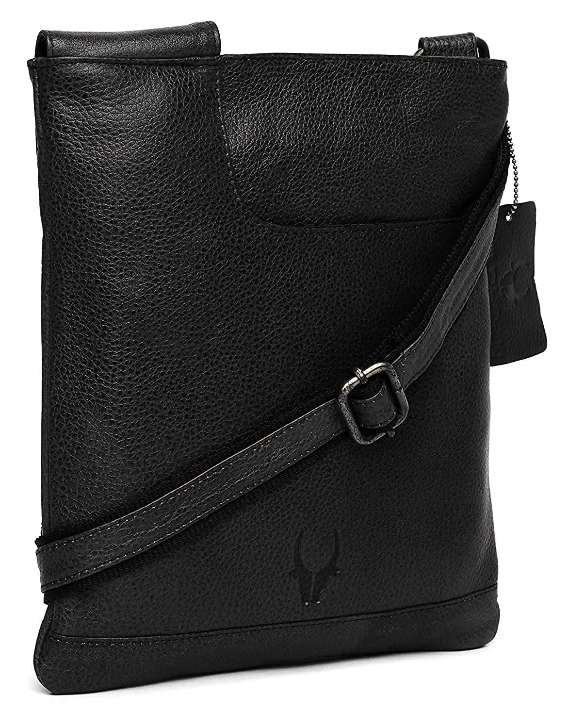 WILDHORN® Leather 8.5 inch Sling Messenger Bag for Men I Multipurpose Crossbody Bag I Travel Bag with Adjustable Strap I Utility Bag I DIMENSION : L-8.5 inch W-0.5 inch H-10.3 inch (Tan Nappa)