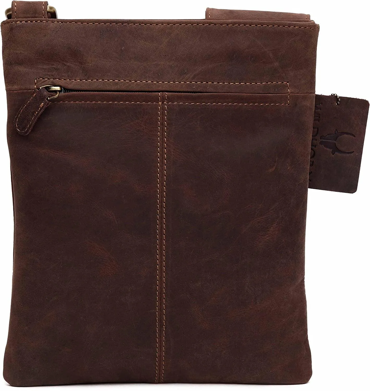 WILDHORN® Leather 8.5 inch Sling Messenger Bag for Men I Multipurpose Crossbody Bag I Travel Bag with Adjustable Strap I Utility Bag I DIMENSION : L-8.5 inch W-0.5 inch H-10.3 inch (Tan Nappa)