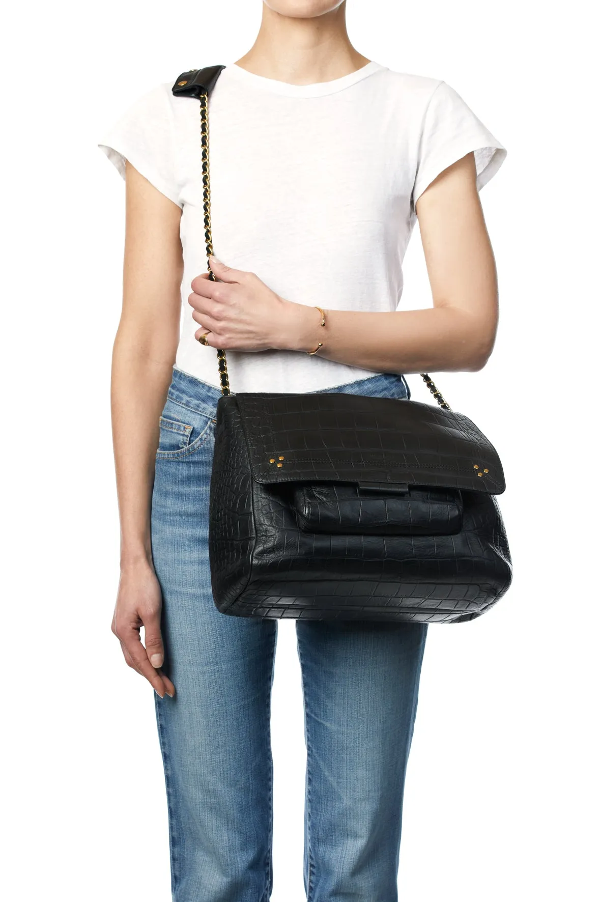 XL Lulu Bag in Noir Croco