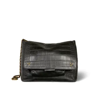 XL Lulu Bag in Noir Croco