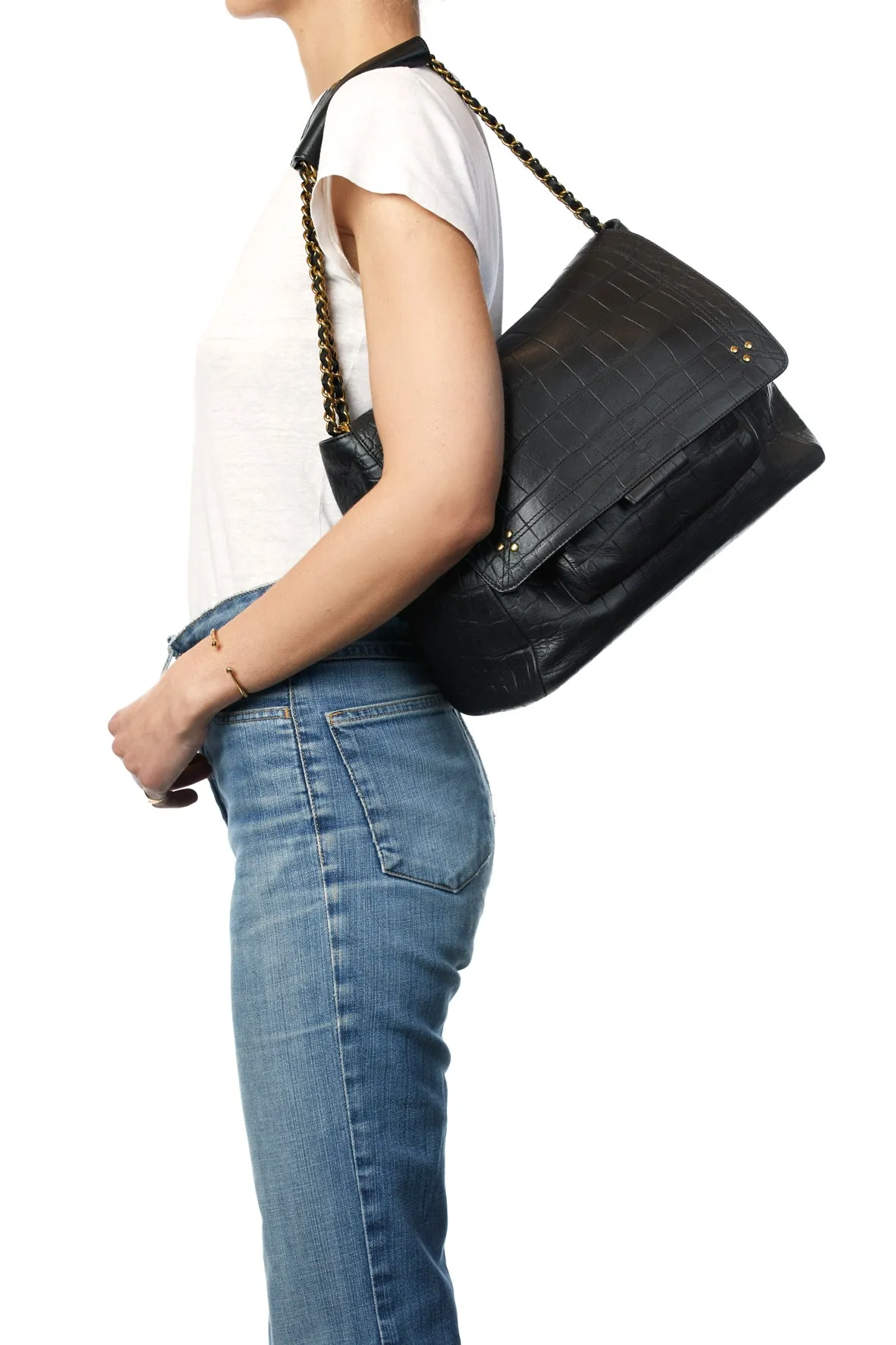 XL Lulu Bag in Noir Croco