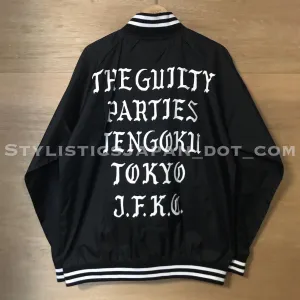 [XL] Wacko Maria Tengoku Tokyo Nylon Light Varsity Jacket Black