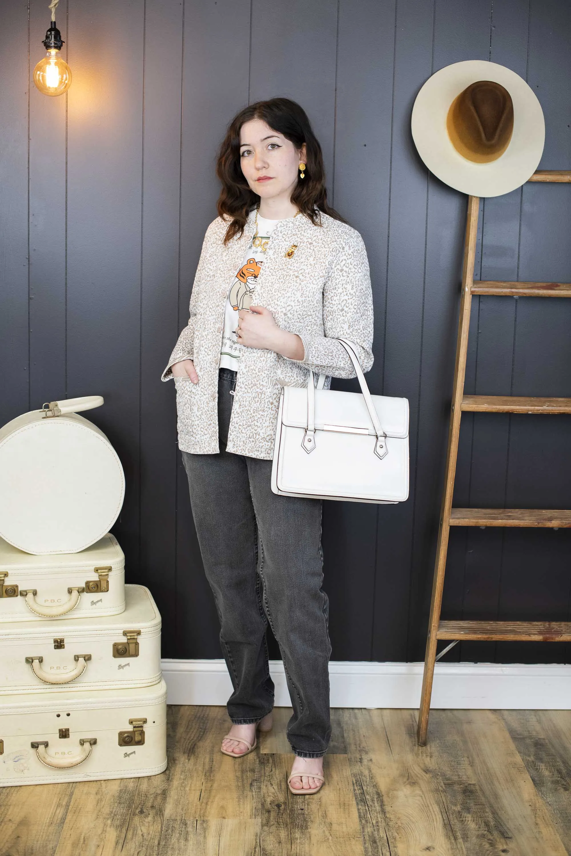 Y2K White Leather Cromia Handbag