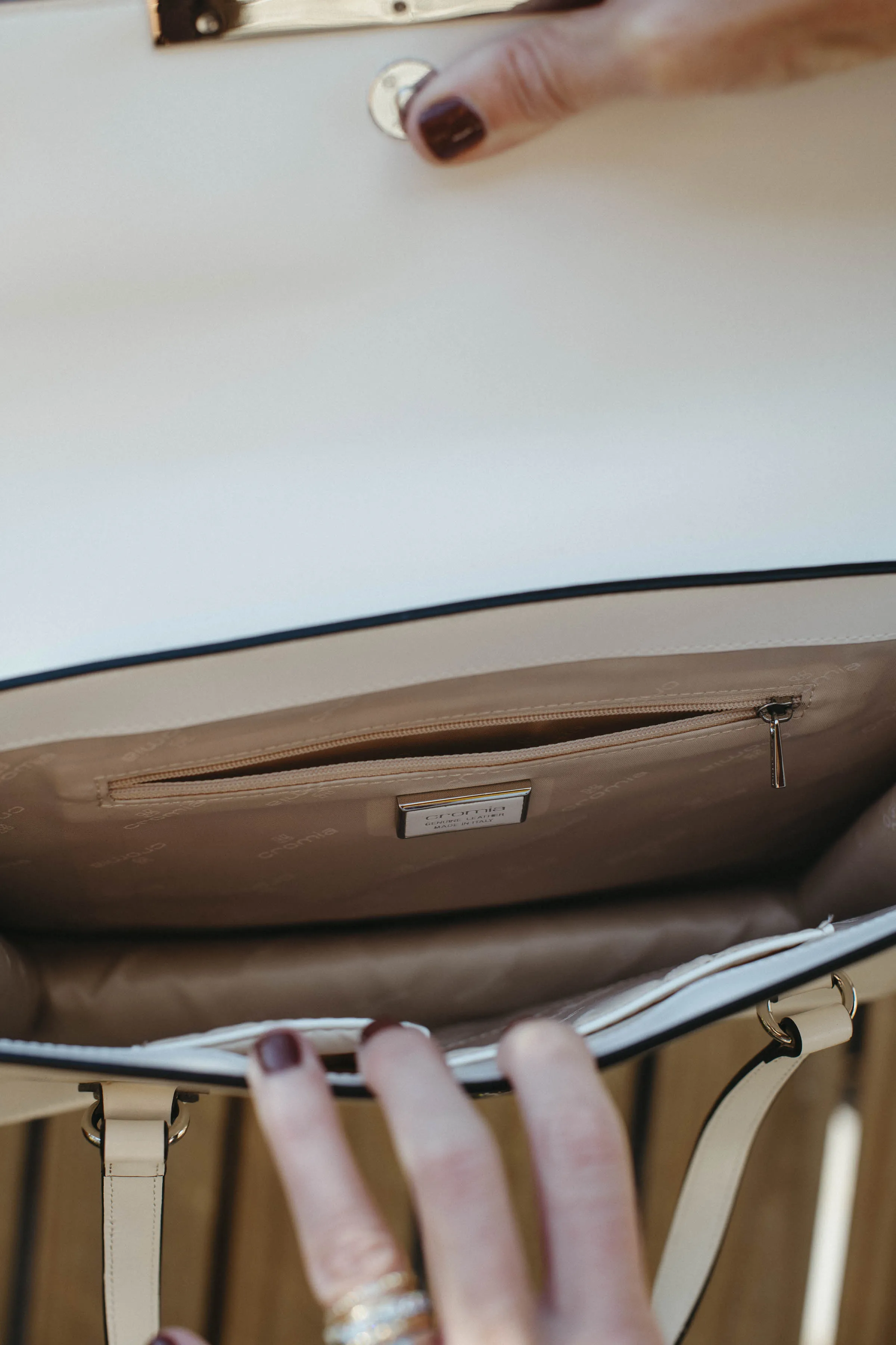 Y2K White Leather Cromia Handbag