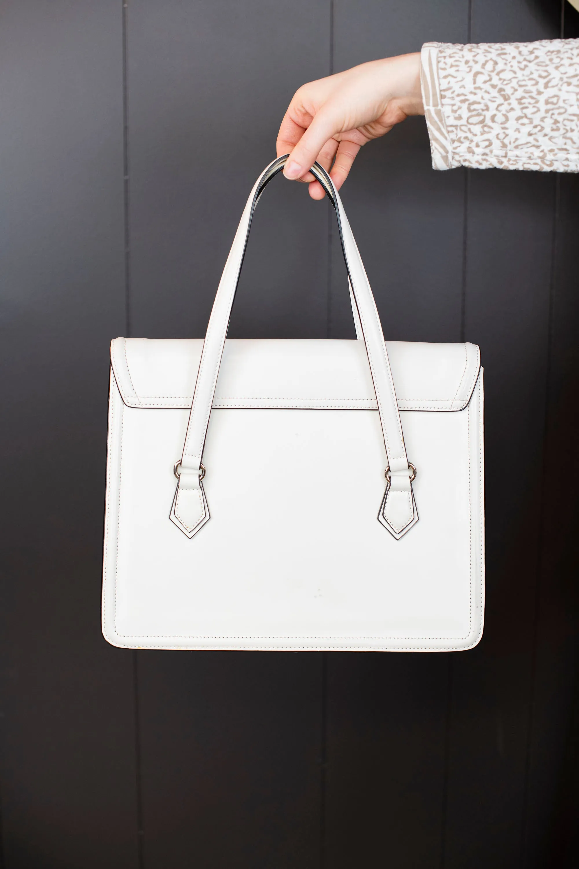 Y2K White Leather Cromia Handbag