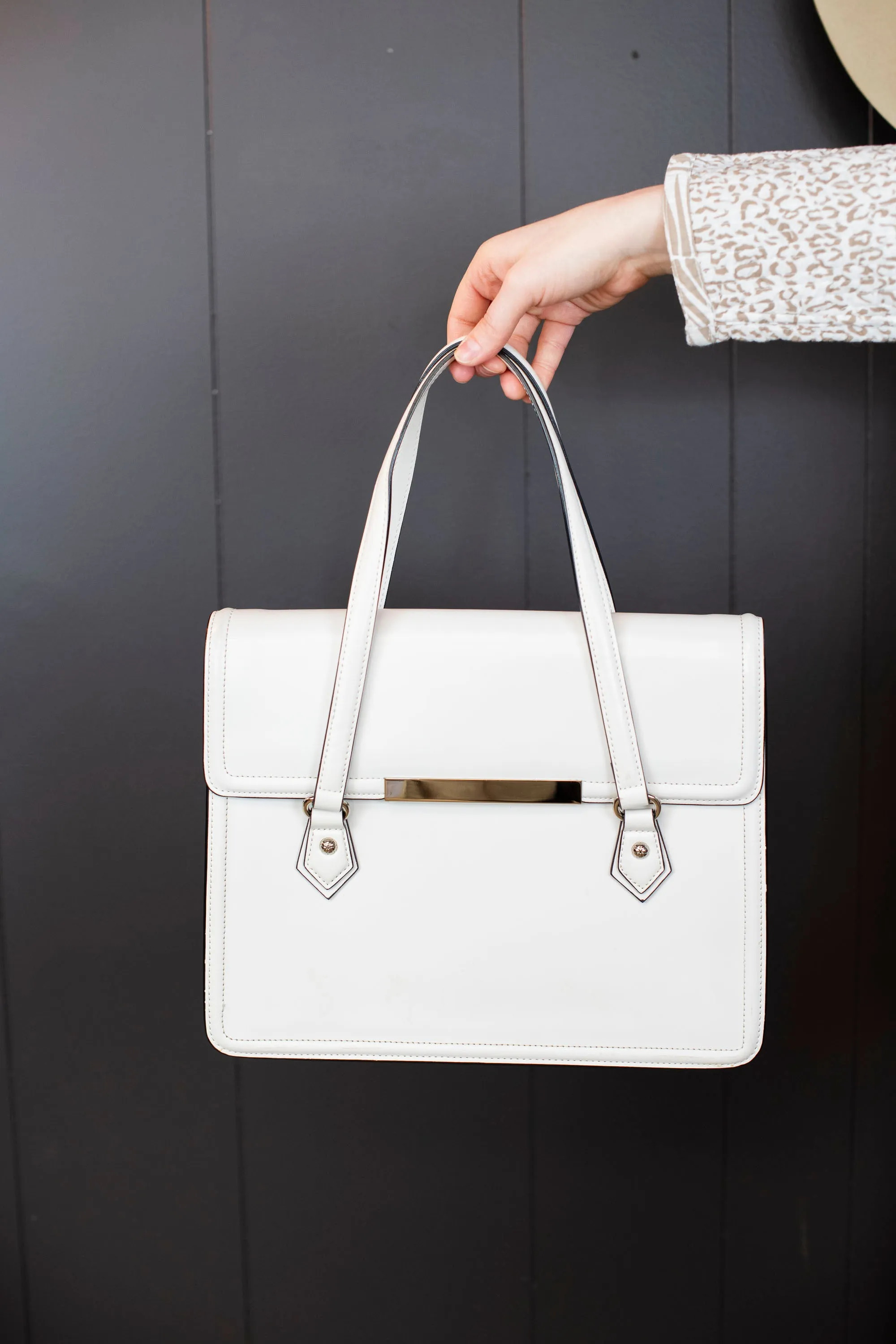 Y2K White Leather Cromia Handbag