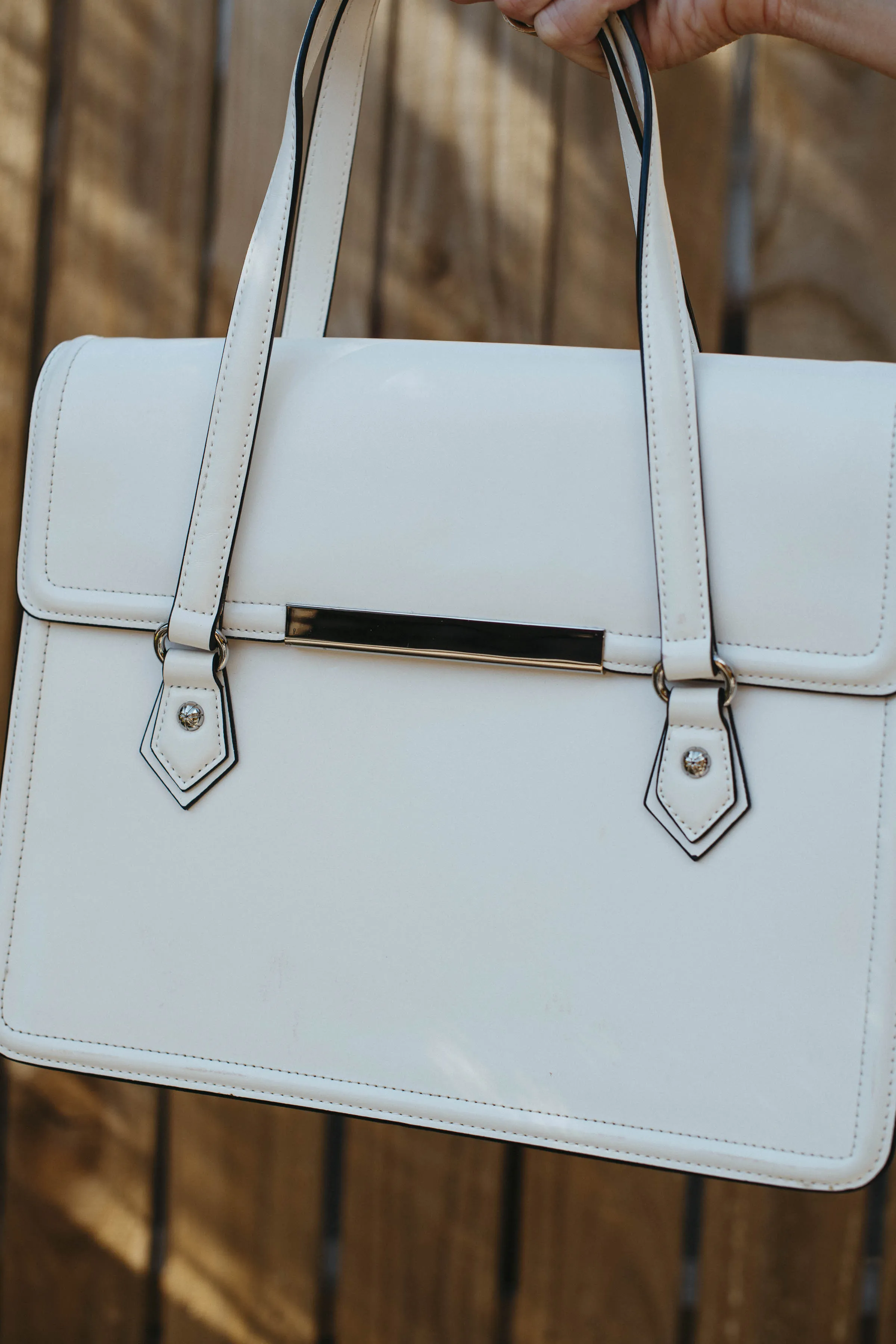 Y2K White Leather Cromia Handbag