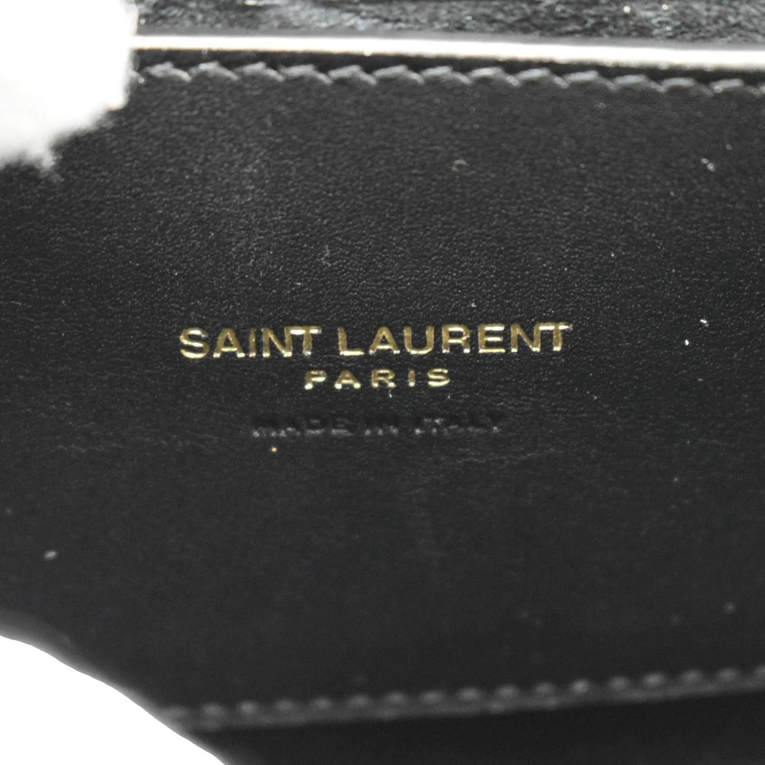 YVES SAINT LAURENT Kaia Small  Embossed Leather Satchel Bag Black